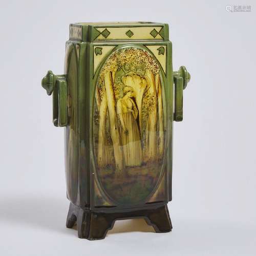 Austrian Earthenware Vase, c.1900, height 9.6 in — 24.5 cm