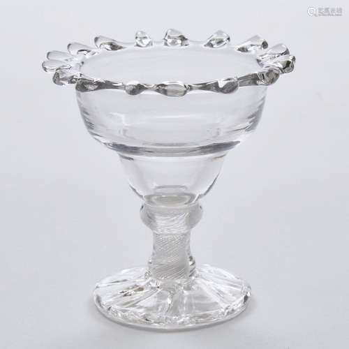 English Opaque Twist Stemmed Low Sweetmeat Glass, c.1760-70