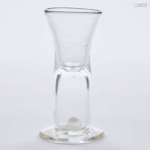 English Hollow Stemmed Dram Glass, late 18th century, heigh