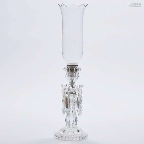 Baccarat Moulded and Cut Glass Candlestick Lustre with Shad