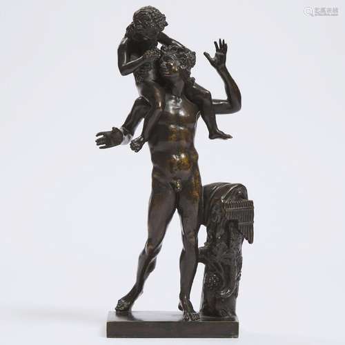 Italian Patinated Bronze Bacchanalian Group of Musicians, A