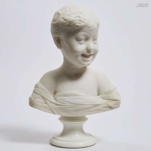 Italian School Marble Bust of a Young Boy, early-mid 20th c