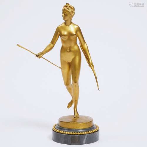 Barbedienne Gilt Bronze Figure of Diana, Goddess of the Hun