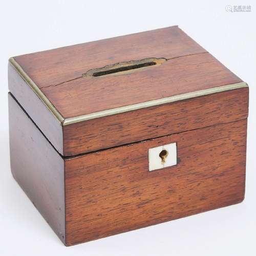 Small Rosewood Collection Box, 19th century, 3 x 4.25 x 3.5