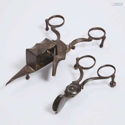 Georgian Iron Candle Snuffer Wick Trimmer, 18th century, le