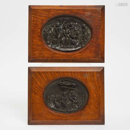 Pair of Victorian Copper Electrotype Relief Panels, c.1870,