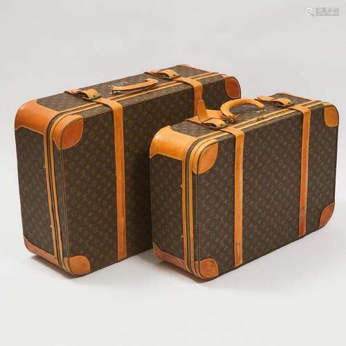 Two Louis Vuitton Monogram Canvas Soft Sided Suitcases, c.1