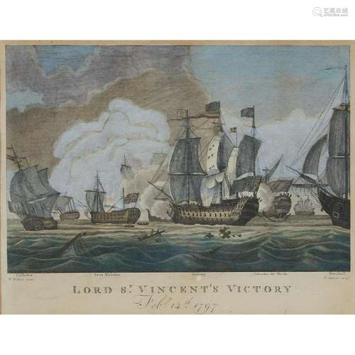 Pair of British Naval Victories Prints, c.1800, LORD HOWE'S