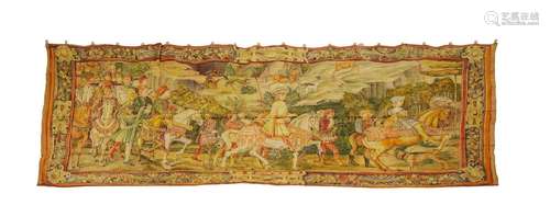 Large Painted Wall Hanging Depicting the 'Procession of the