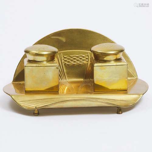 Art Nouveau Brass Desk Stand, c.1900, length 8.3 in — 21 cm