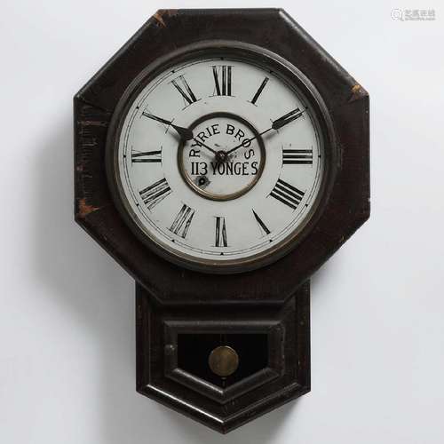 Ryrie Bros. Toronto Office Drop Dial Clock, 19th century, h