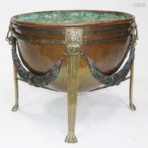 Neoclassical Cauldron Form Jardiniere on Stand, 19th centur