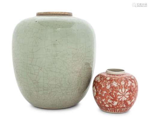 Two Chinese Porcelain Ginger Jars QING DYNASTY (1644-1912)