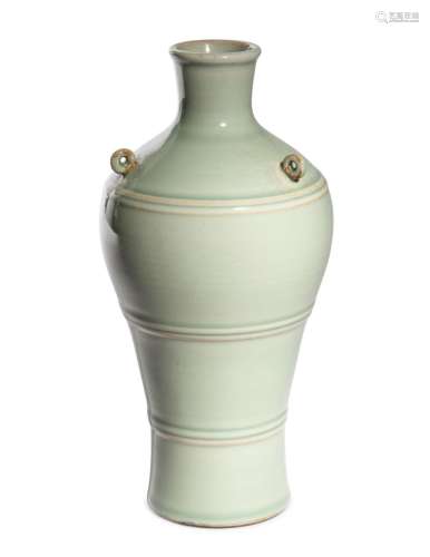 A Chinese Pale Celadon Glazed Porcelain Vase