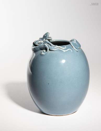 A Chinese Claire-de-Lune Glazed Porcelain 'Chilong' Vase 19T...