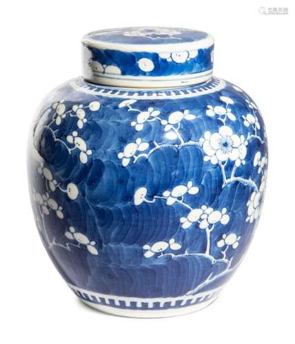 A Chinese Blue and White Porcelain 'Ice Crackles and Prunus'...