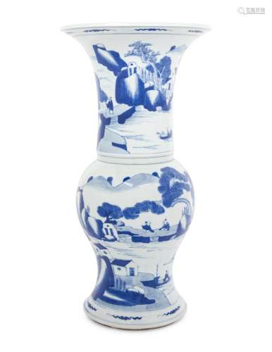 A Chinese Blue and White Porcelain Yenyen Vase 20TH CENTURY