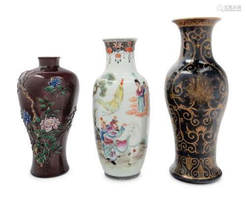 Three Chinese Porcelain Vases LATE 19TH CENTURY-20TH CENTURY