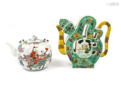 Two Chinese Porcelain Teapots 19TH CENTURY