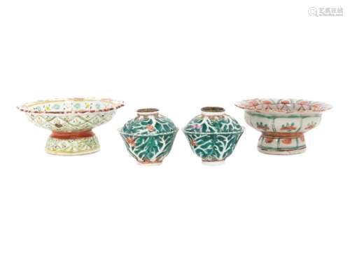 Four Chinese Export Famille Rose Porcelain Wares LATE 19TH-E...