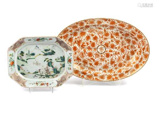 Two Chinese Export Porcelain Platters 19TH CENTURY