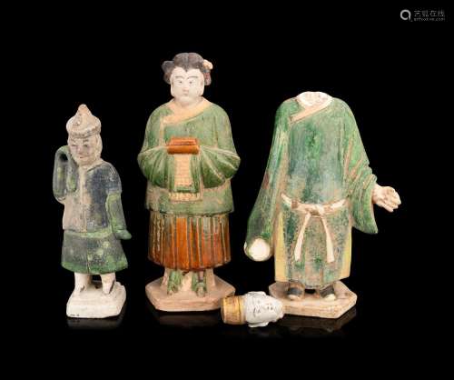 Three Chinese Pottery Figures MING DYNASTY (1368-1644)