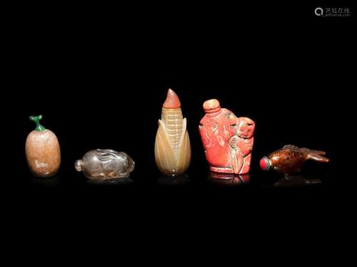 Five Chinese Snuff Bottles