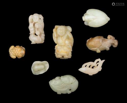Eight Chinese Carved Jade Articles