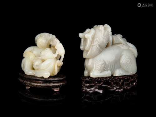 Two Chinese Jade Figures of Animals