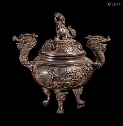 A Chinese Bronze Covered Incense Burner LATE 19TH CENTURY/EA...