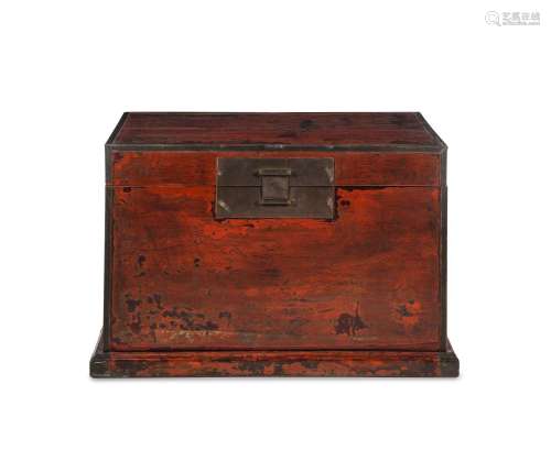 A Red Lacquered Storage Chest and Stand, Yixiang 18TH/19TH C...