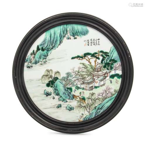 A Chinese Famille Rose Porcelain Circular Plaque 20TH CENTUR...