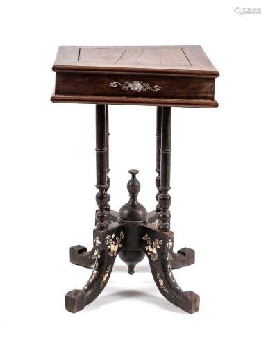 A Chinese Export Mother-of-Pearl Inlaid Hardwood Table LATE ...