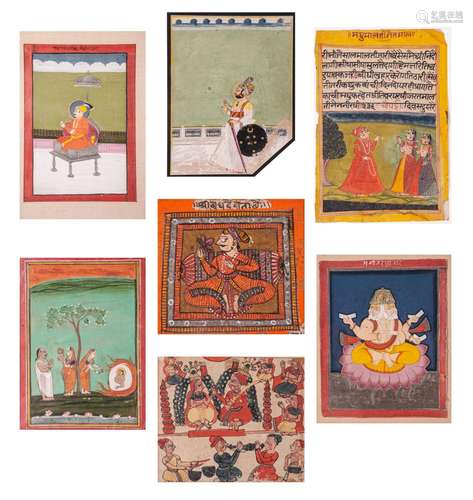 Seven Indian Miniature Paintings 