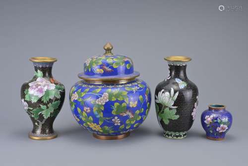 SIX CHINESE / JAPANESE CLOISONNE ENAMEL ITEMS. To include a ...