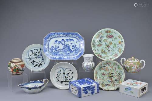 A GROUP OF CHINESE PORCELAIN ITEMS, 18-20TH CENTURY. Compris...