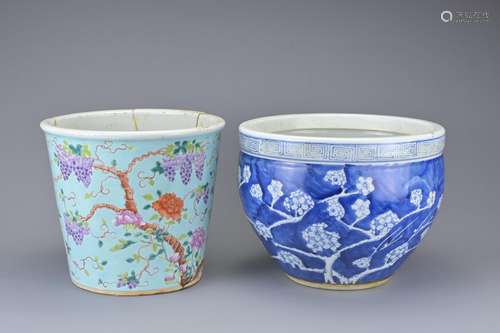 TWO CHINESE PORCELAIN JARDINIERES, 19/20TH CENTURY. To inclu...