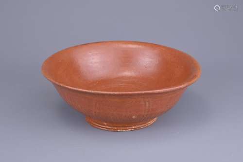 A BURMESE CERAMIC BOWL, PROBABLY 15TH CENTURY. With rounded ...