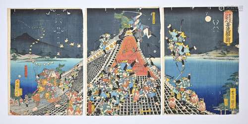 TOYOHARA KUNICHIKA (1835-1900) JAPANESE WOODBLOCK PRINT C.18...