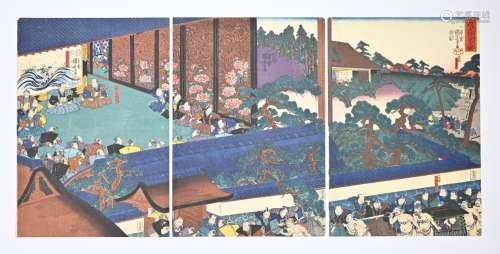 UTAGAWA KUNIYOSHI (1798-1861) JAPANESE WOODBLOCK PRINT C.185...