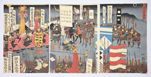 UTAGAWA KUNIYOSHI (1798-1861) JAPANESE WOODBLOCK PRINTS. Two...