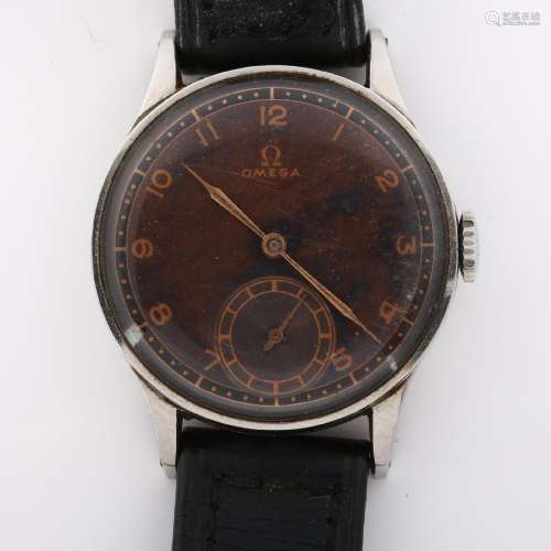 OMEGA - an early/mid 20th century stainless steel mechanical...