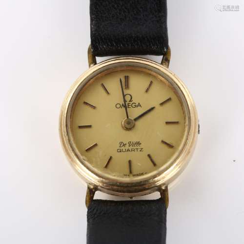 OMEGA - a lady`s gold-filled De Ville quartz wristwatch, ref...