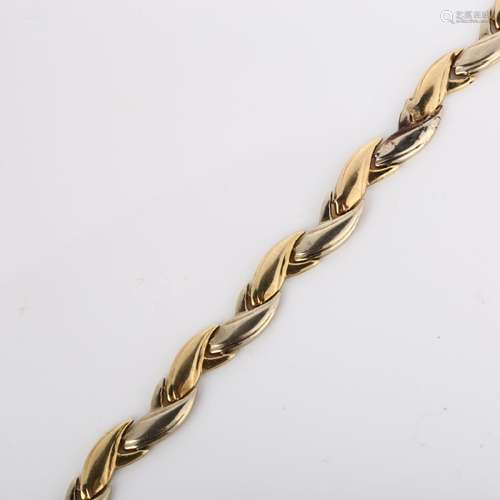 A Continental 14ct gold bracelet, length 19cm, 8.2g 2 links ...