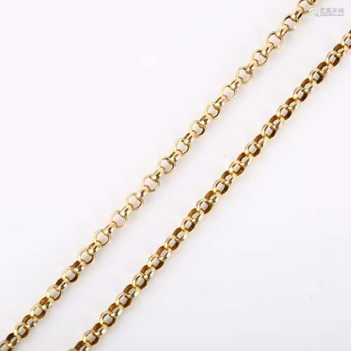 An Antique 9ct gold belcher link chain necklace, length 40cm...