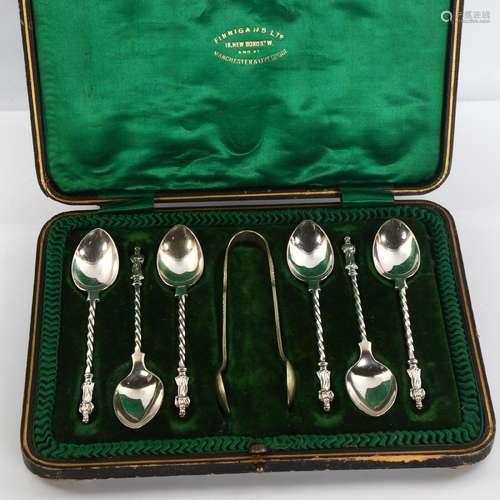 A set of 6 George V silver Apostle teaspoons, by Atkin Broth...