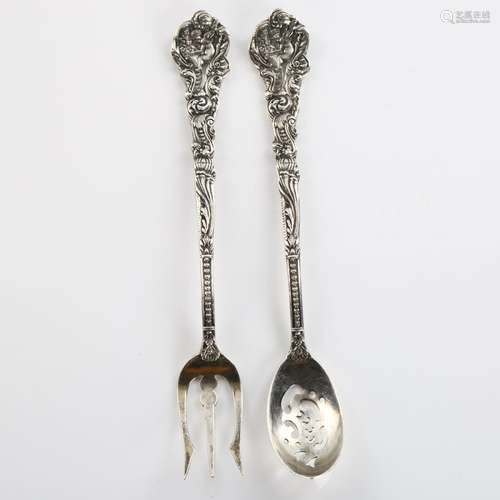 GORHAM - an American sterling silver matching sifter spoon a...