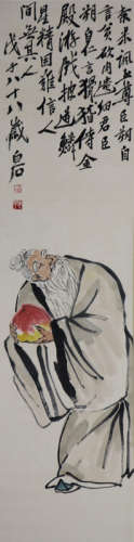 A Chinese Painting of Figure Signed Qi Baishi