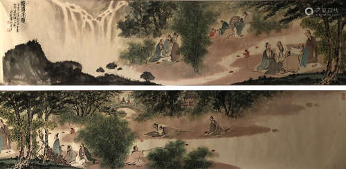 A Chinese Painting of Admiring Scenery Signed Fu Baoshi