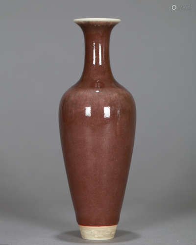 A Chinese Peach Bloom Willow Leaf Vase